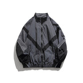 Unisex Jacket Retro Patchwork Contrast Color Loose Lapel Jacket
